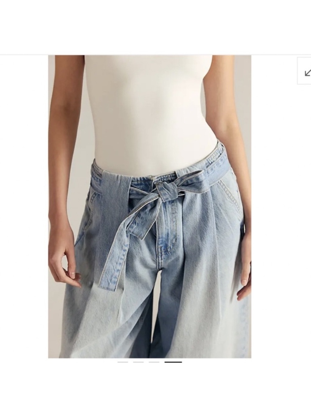 NEW Free People We The Free High Tide Belted Crop Oasis Blue Denim Jeans XS - Picture 4 of 13